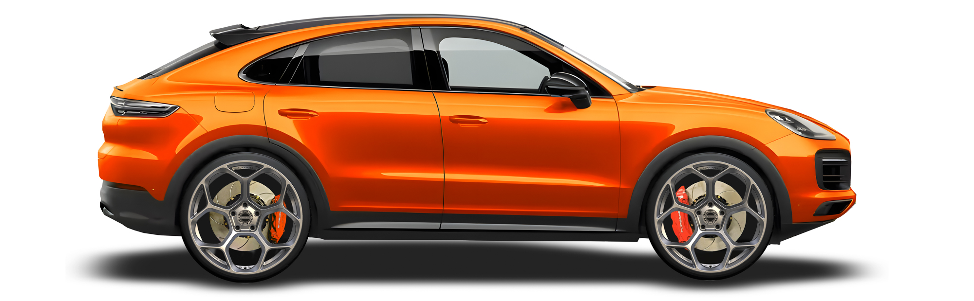 Orange Porsche Cayenne in Aura Forged Precision P765 Custom Forged Wheels