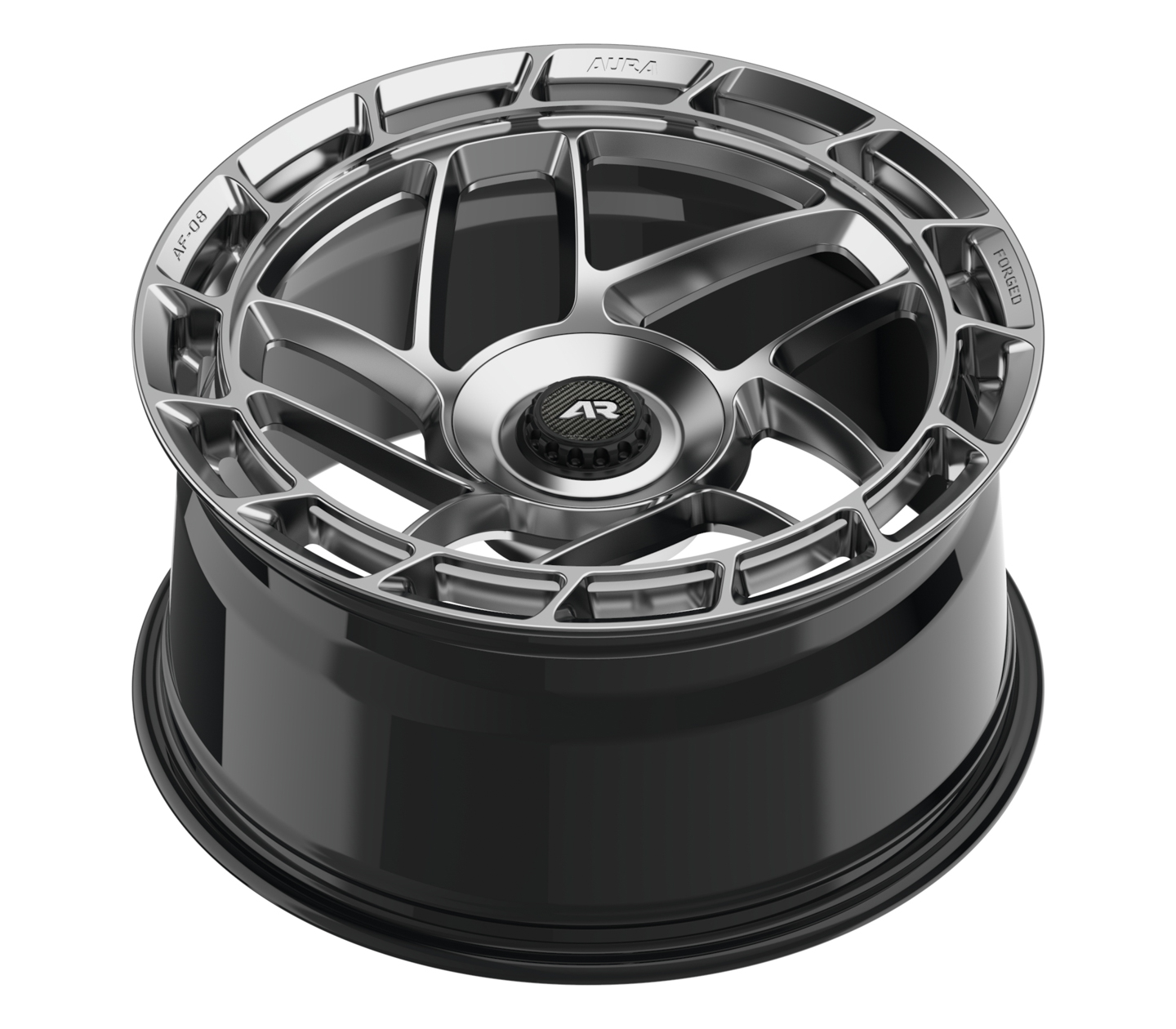 Aura Forged Aero Performance AF-08 Diamond Black with Center-Lock Design Cap