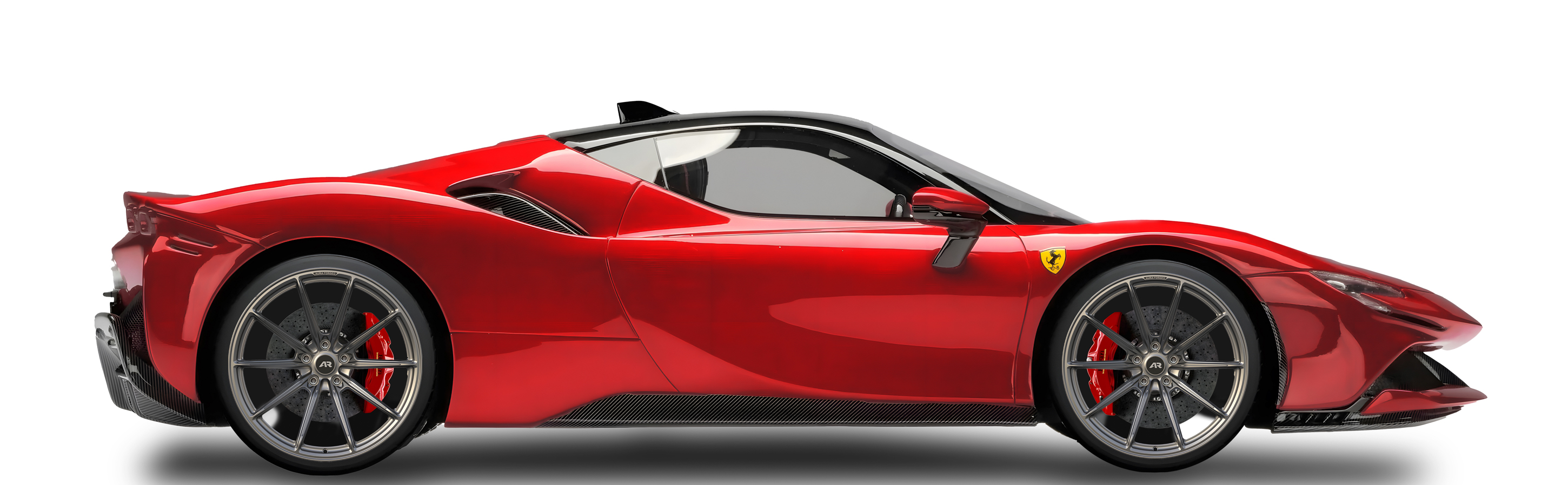 Red Ferrari F90 in Aura Forged Precision P751 Custom Forged Wheels