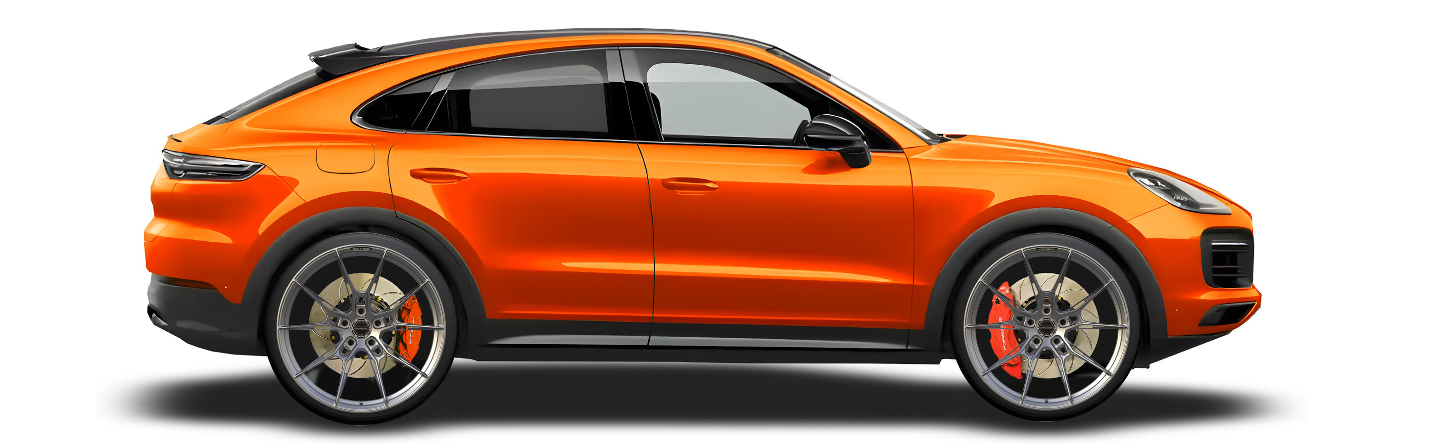 Orange Porsche Cayenne in Aura Forged Precision P763 Custom Forged Wheels
