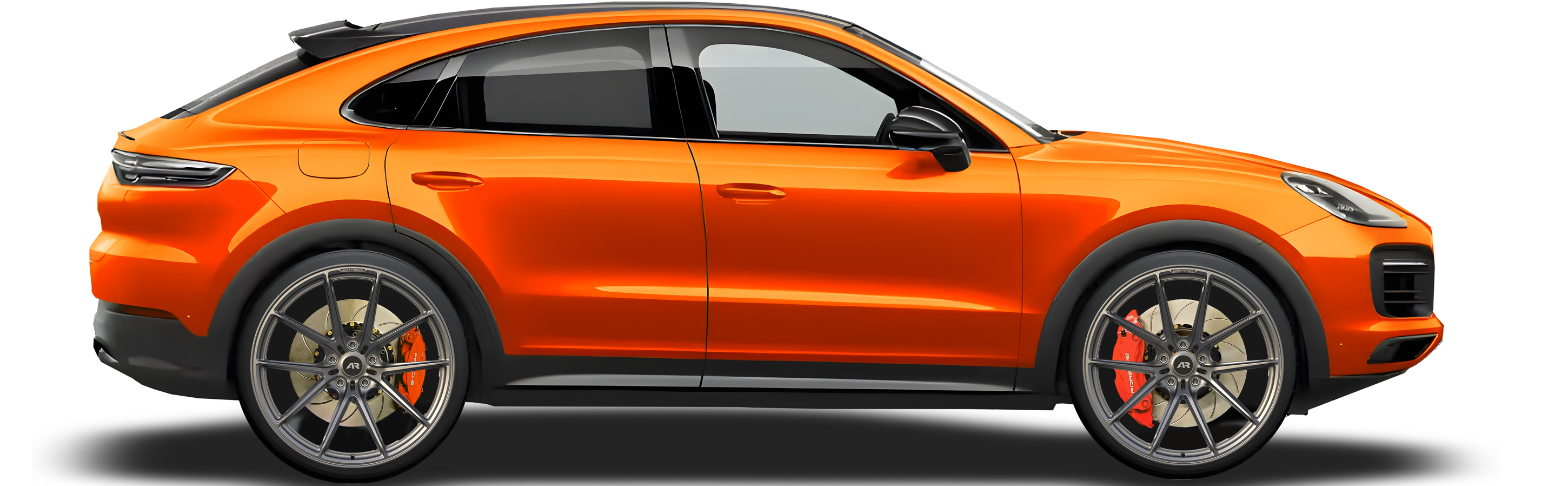 Orange Porsche Cayenne in Aura Forged Precision P757 Custom Forged Wheels