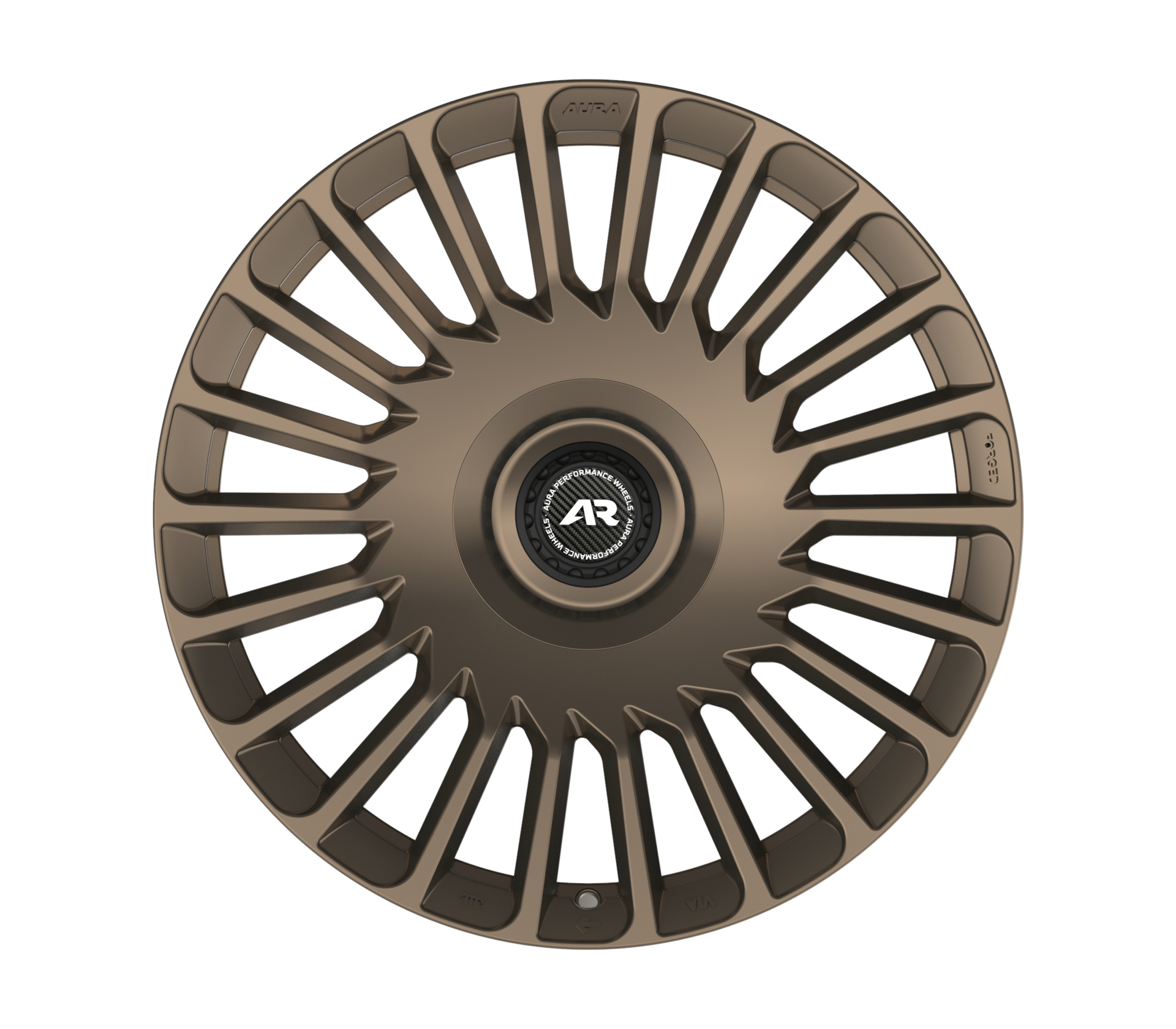 Aura Forged Aero-Forged AF-01 Long Spokes with Center Lock Cap in Satin Bronze