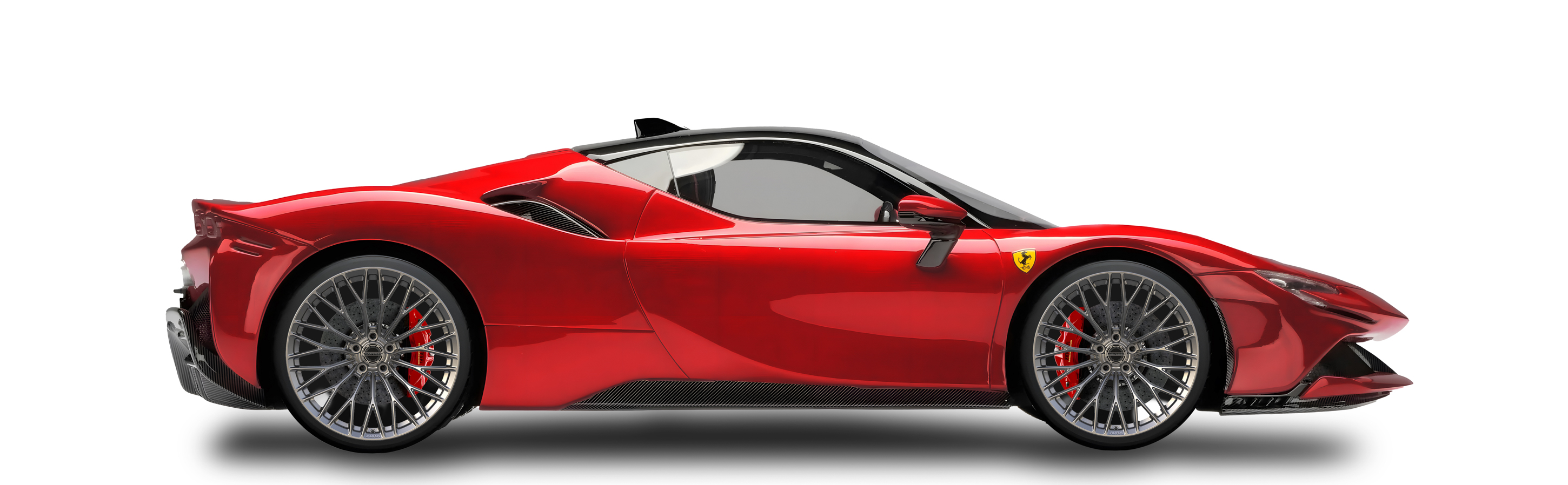 Red Ferrari F90 in Aura Forged Precision P762 Custom Forged Wheels