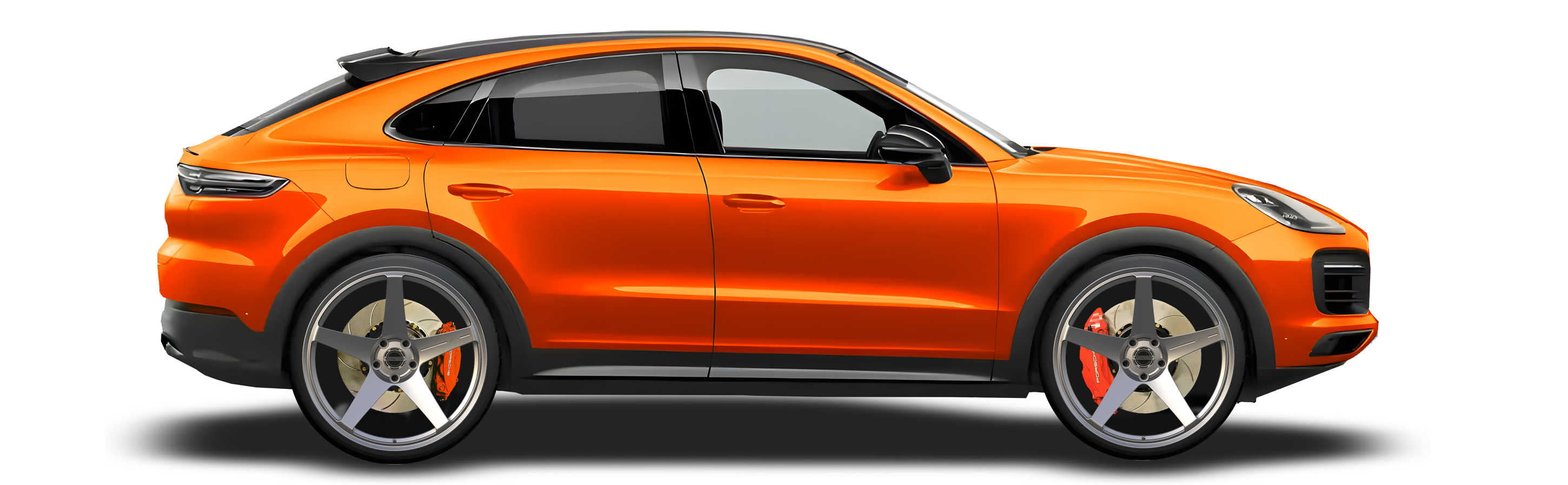 Orange Porsche Cayenne in Aura Forged Precision P761 Custom Forged Wheels