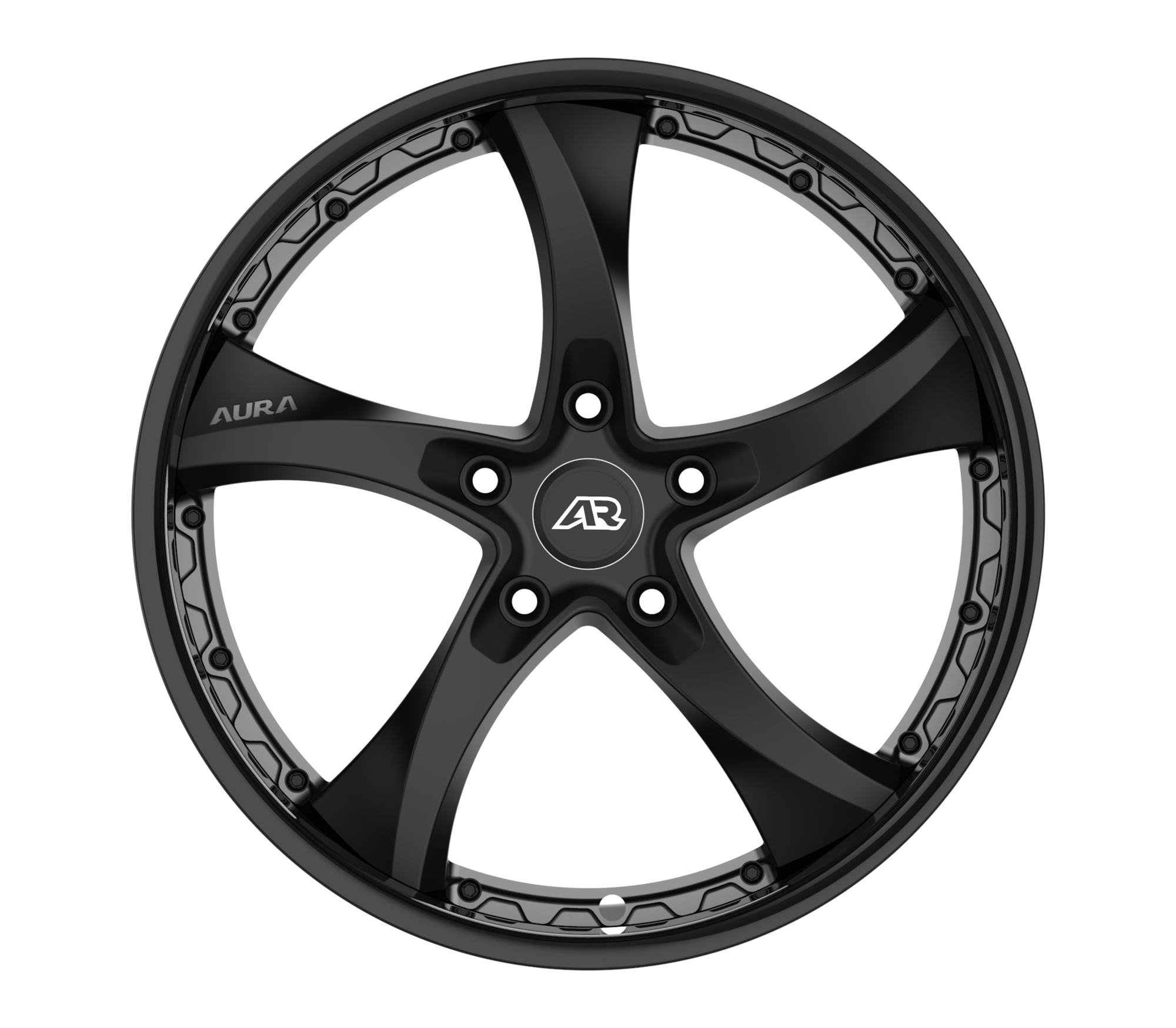 Aura Forged Modular Series AM-07P Gloss Black Grey Lip Wheels