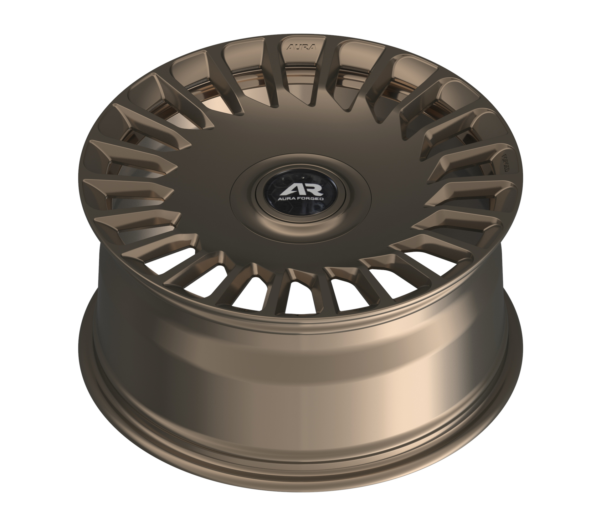 Aura Forged Aero-Forged AF-01 Short Spokes with Floating Cap in Satin Bronze