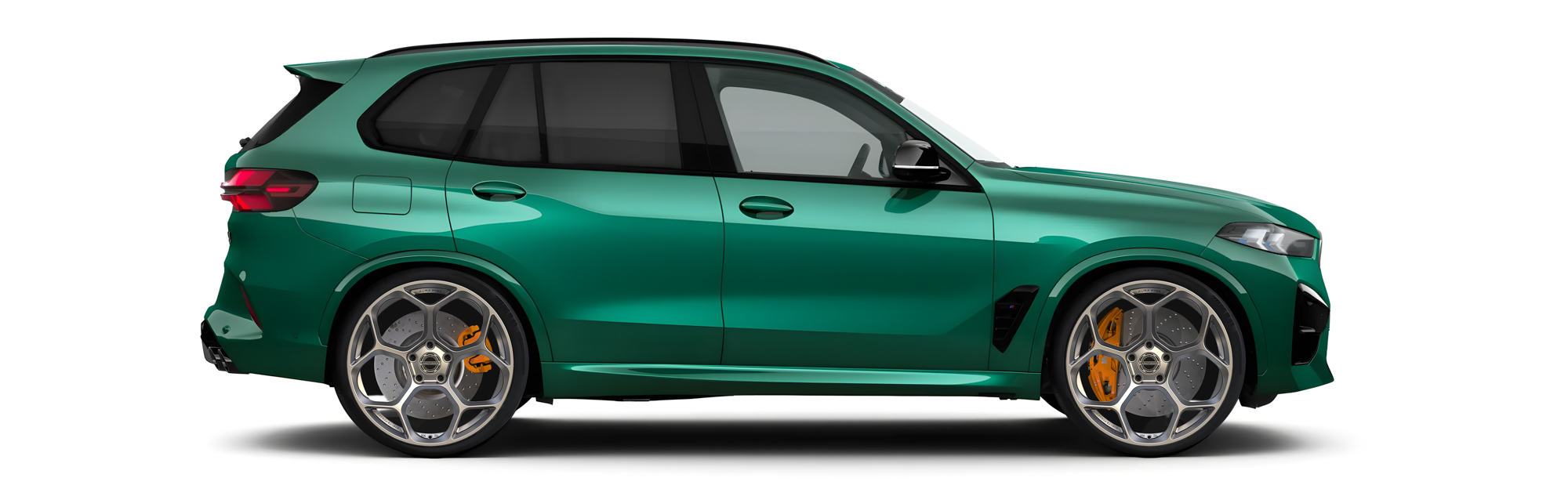 Green BMW X5M in Aura Forged Precision P765 Custom Forged Wheels