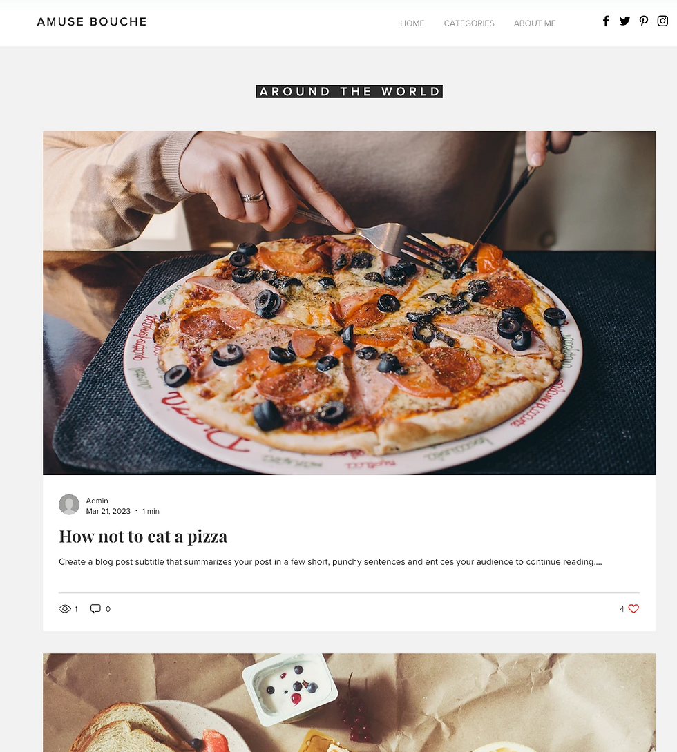 Food Blog - Wix Restaurants - Blog Category Page
