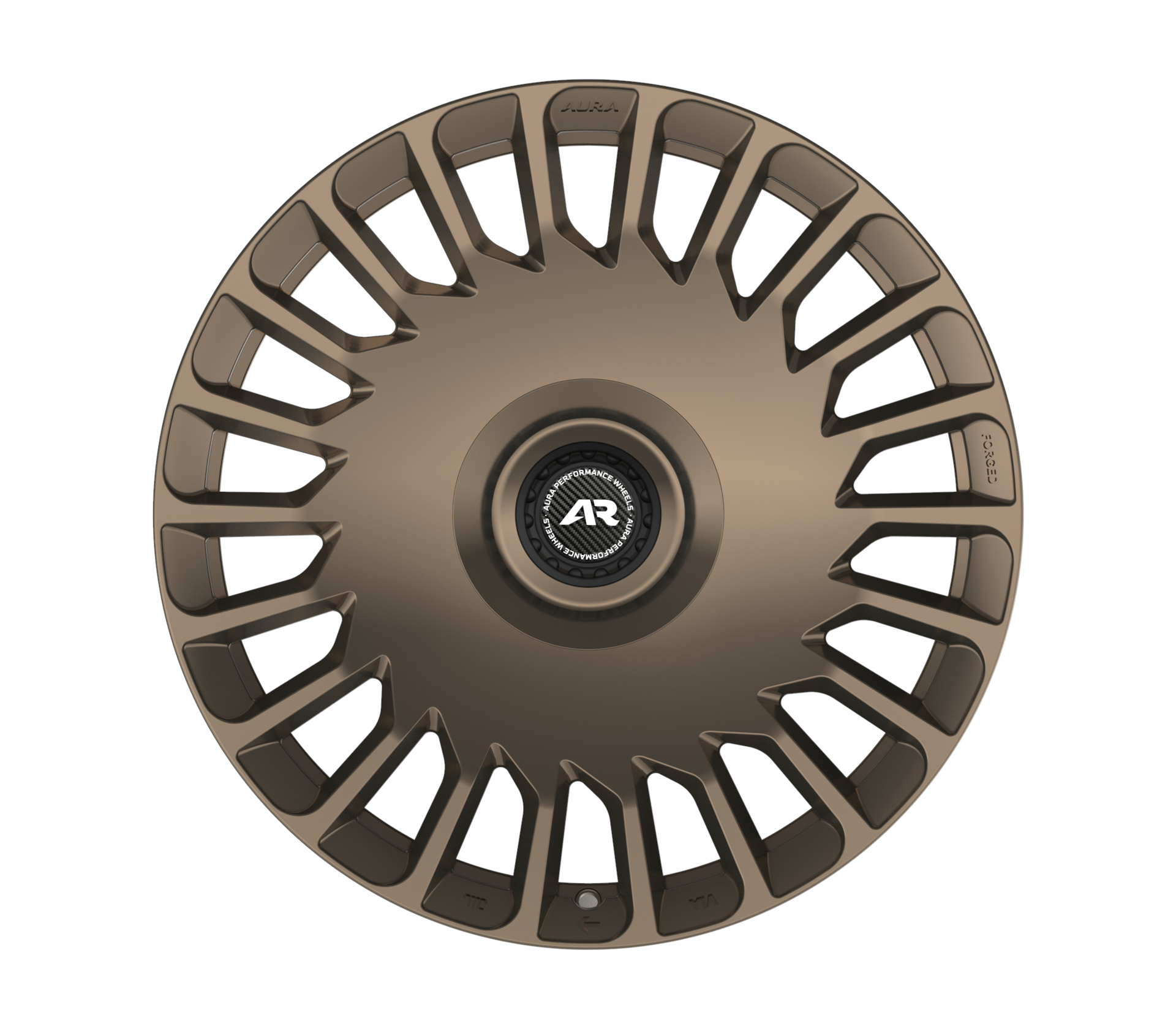 Aura Forged Aero-Forged AF-01 Short Spokes with Center Lock Cap in Satin Bronze