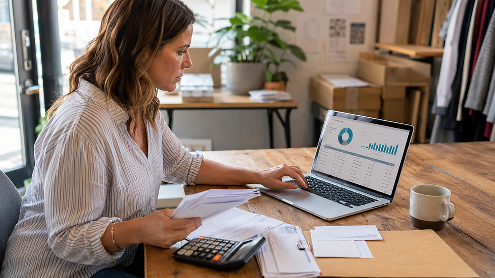 Small business owner using accounts receivable financing to improve cash flow by converting unpaid invoices