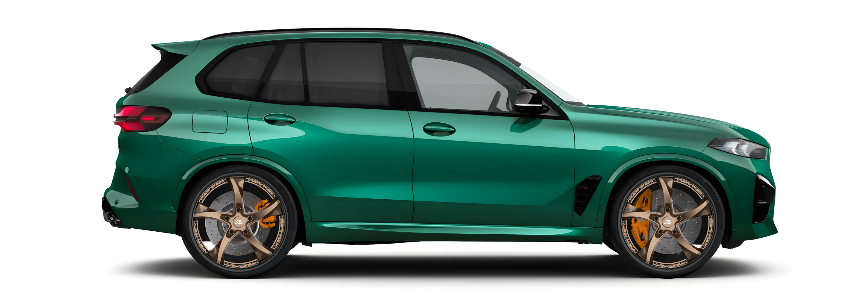 Green BMW X5M in Aura Forged Precision P762C Custom Forged Wheels