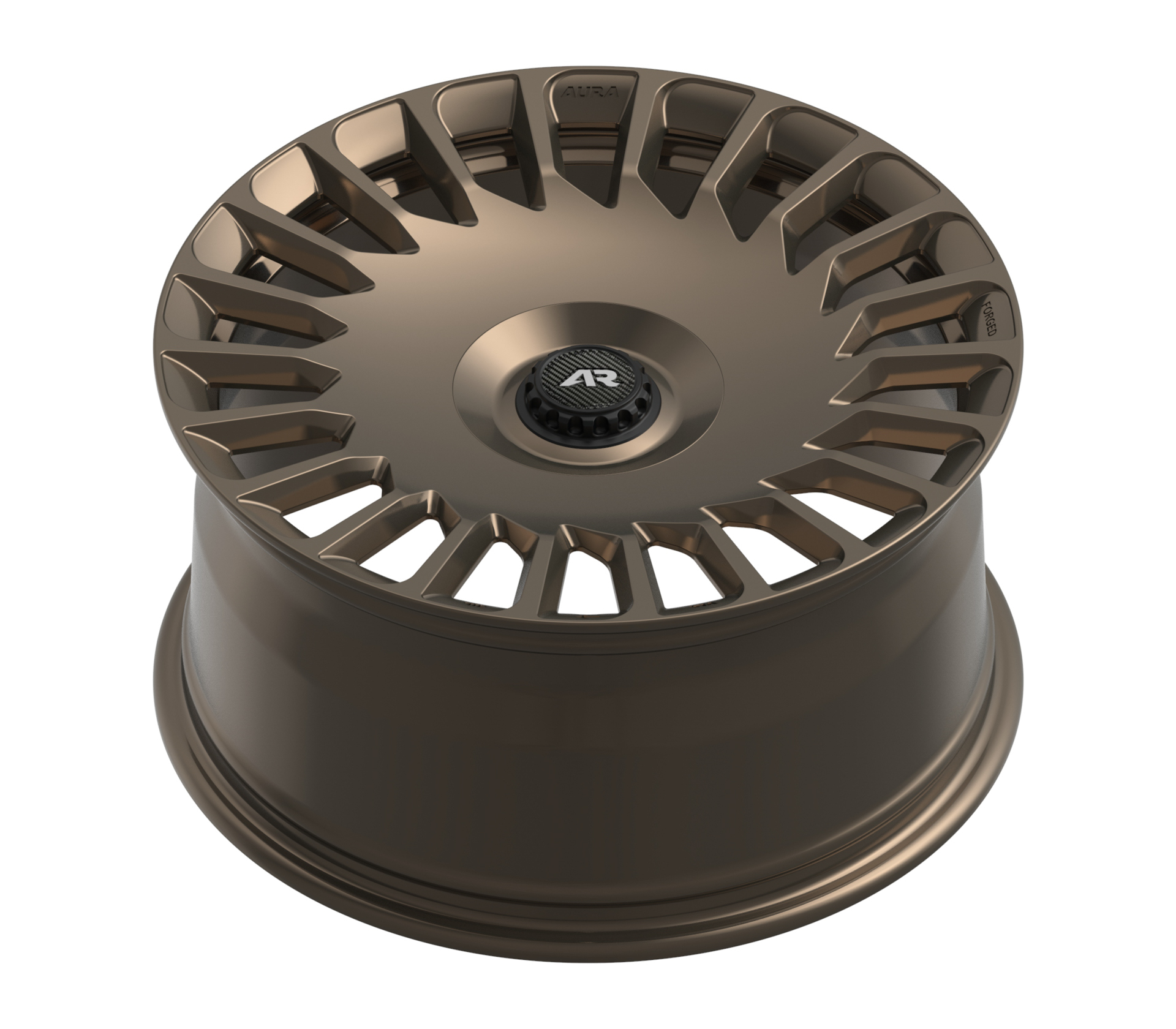 Aura Forged Aero-Forged AF-01 Short Spokes with Center Lock Cap in Satin Bronze