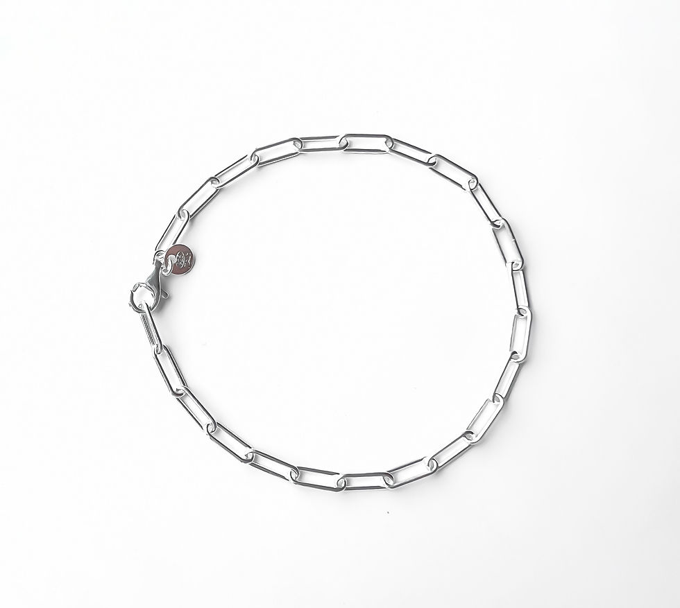 3mm 925 Sterling Silver Paperclip Bracelet