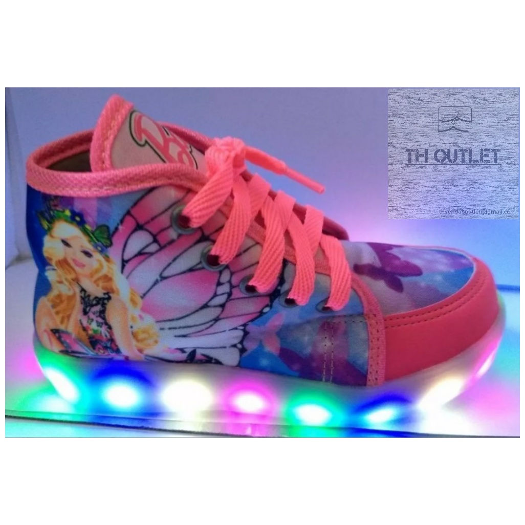 Tênis Led Infantil Feminino Barbie ,Funciona a bateria.