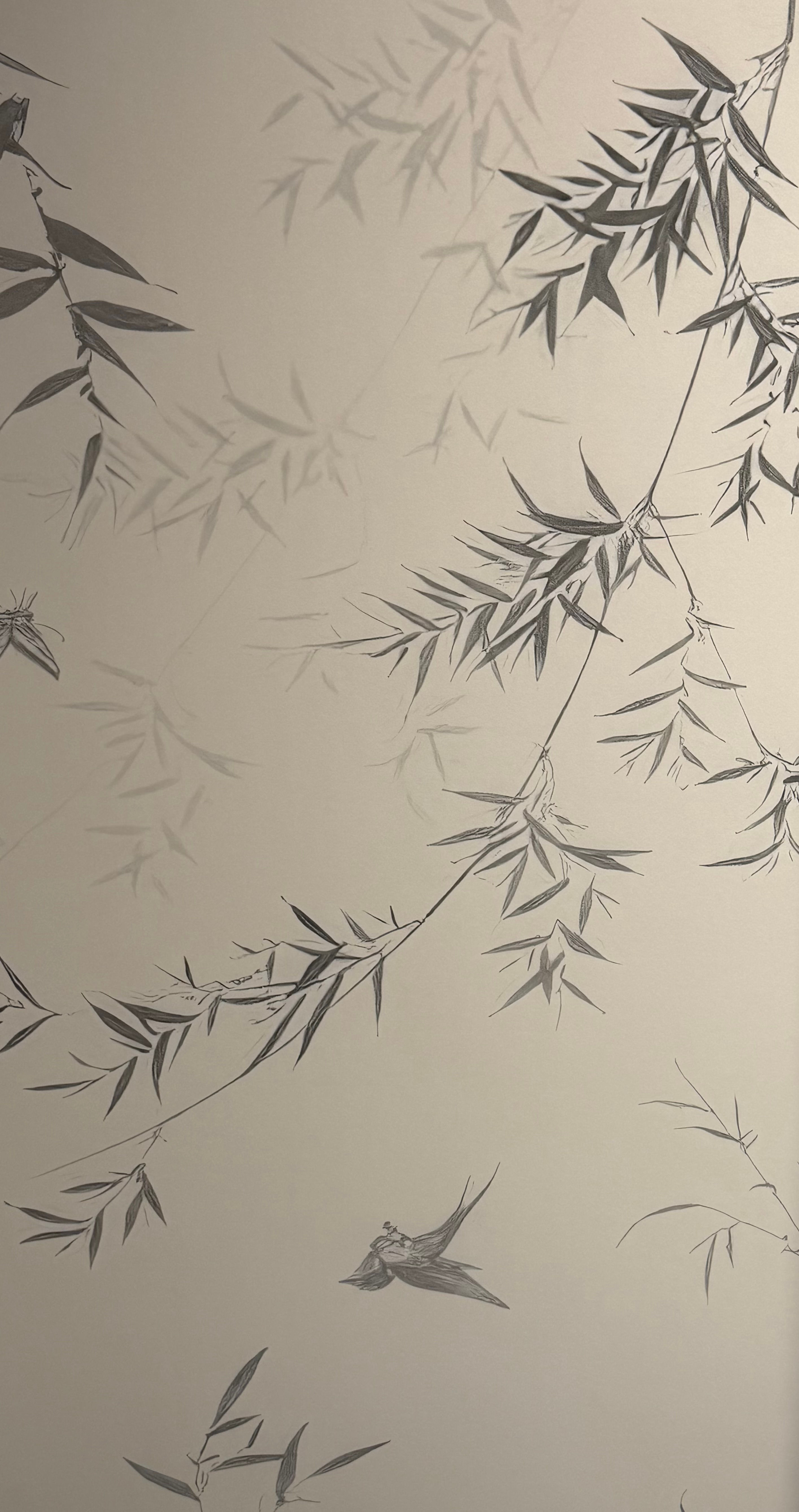 White and Grey Flower Pattern, Semi-Matte Finish