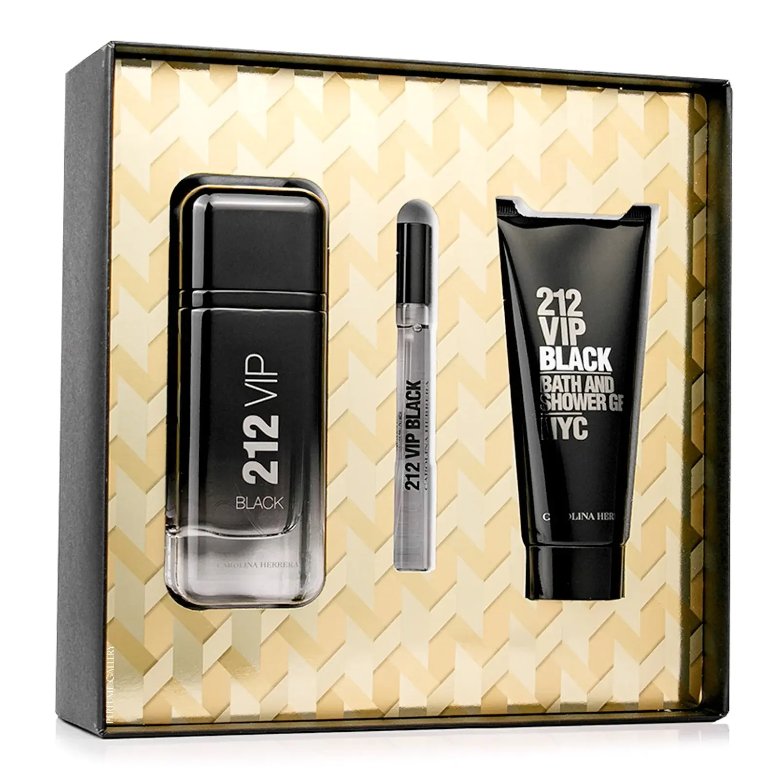 CAROLINA HERRERA 212 VIP BLACK EDP 100ML +EDP10ML +SHOWERGEL 100ML SET