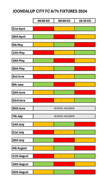 6 7 Program Code 6-7 fixtures | Joondalup City FC