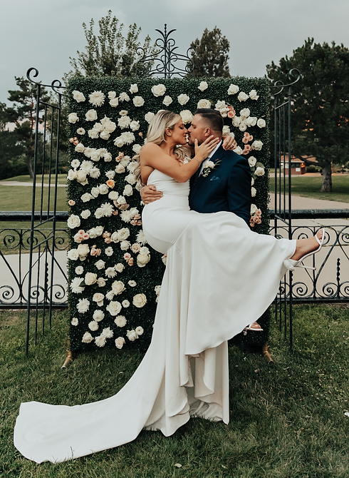 Florboxoxo Wellshire Event Center Denver floral design for weddings outdoor flower wall bride and groom wedding