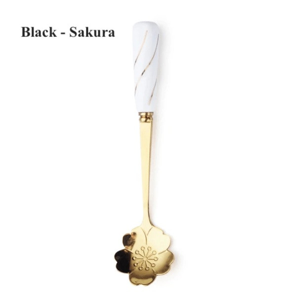 Thumbnail: White Gold Flower Tea Spoons handcrafted lifestyle design collective