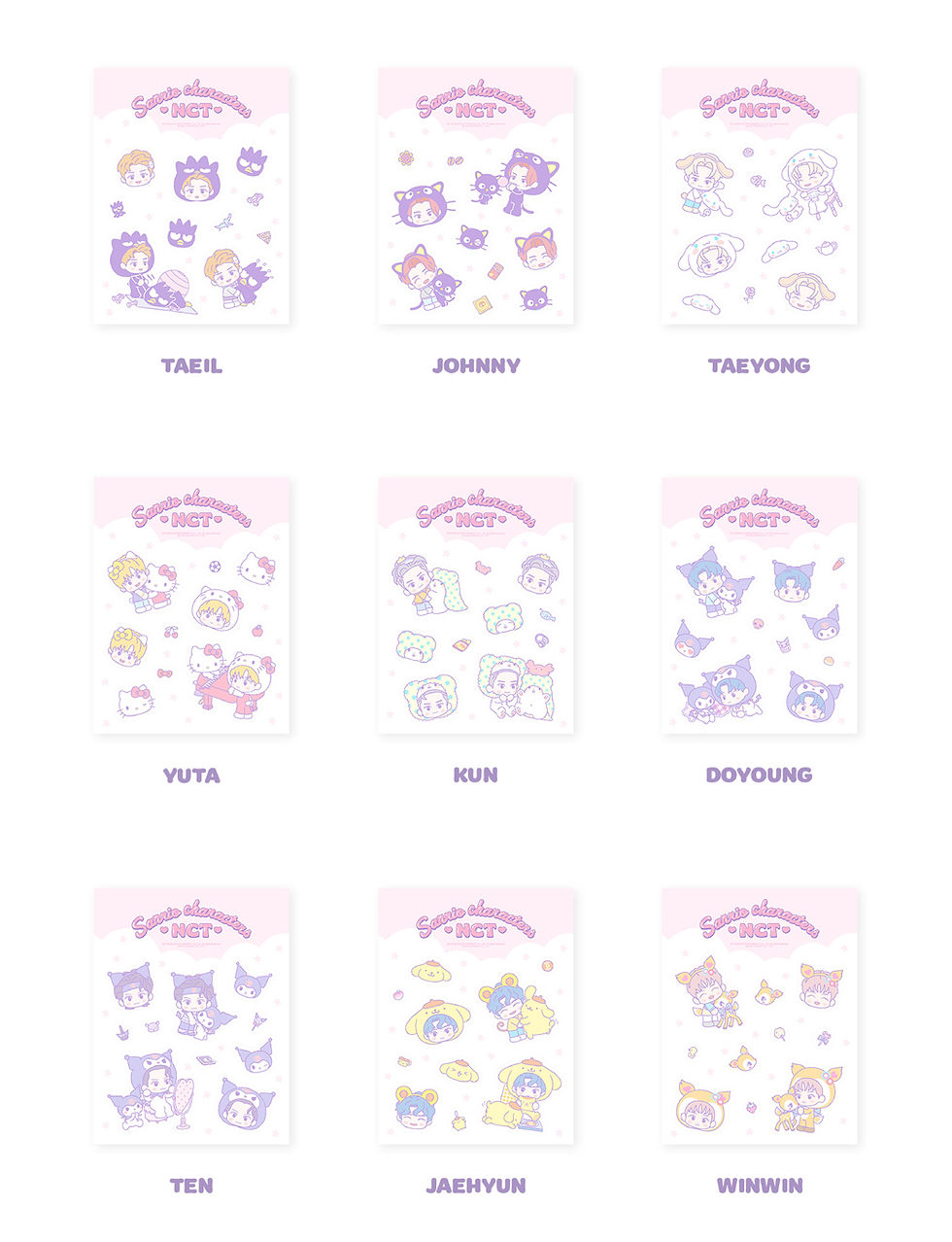 Thumbnail: NCT X Sanrio Clear Sticker + Photo Card Set Merch MD