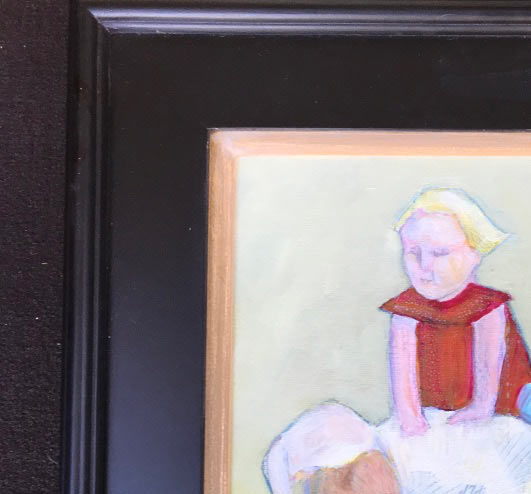 solid wood frame surrounds the Peggy Mcgivern painting