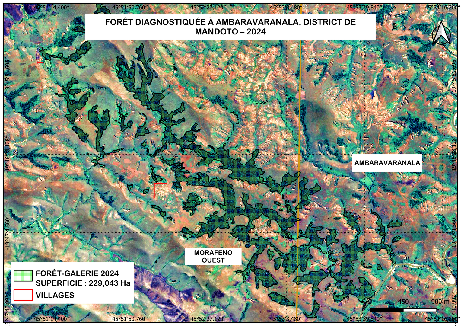 Cartographie de la forêt d'Ambaravanala en 2024