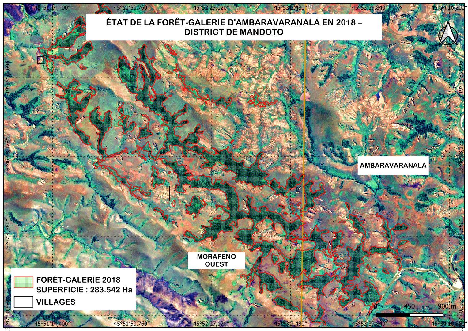 Cartographie de la forêt d'Ambaravanala en 2018