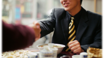 Handshake with donor