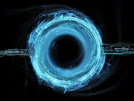 A blue depiction of futuristic AI