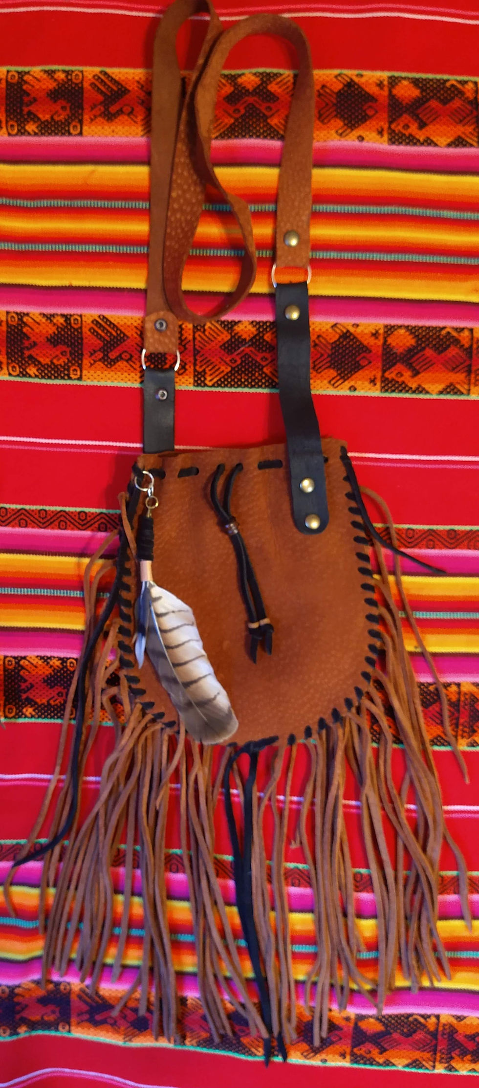 Miniatura: Pochette à franges pour hochet chamanique II