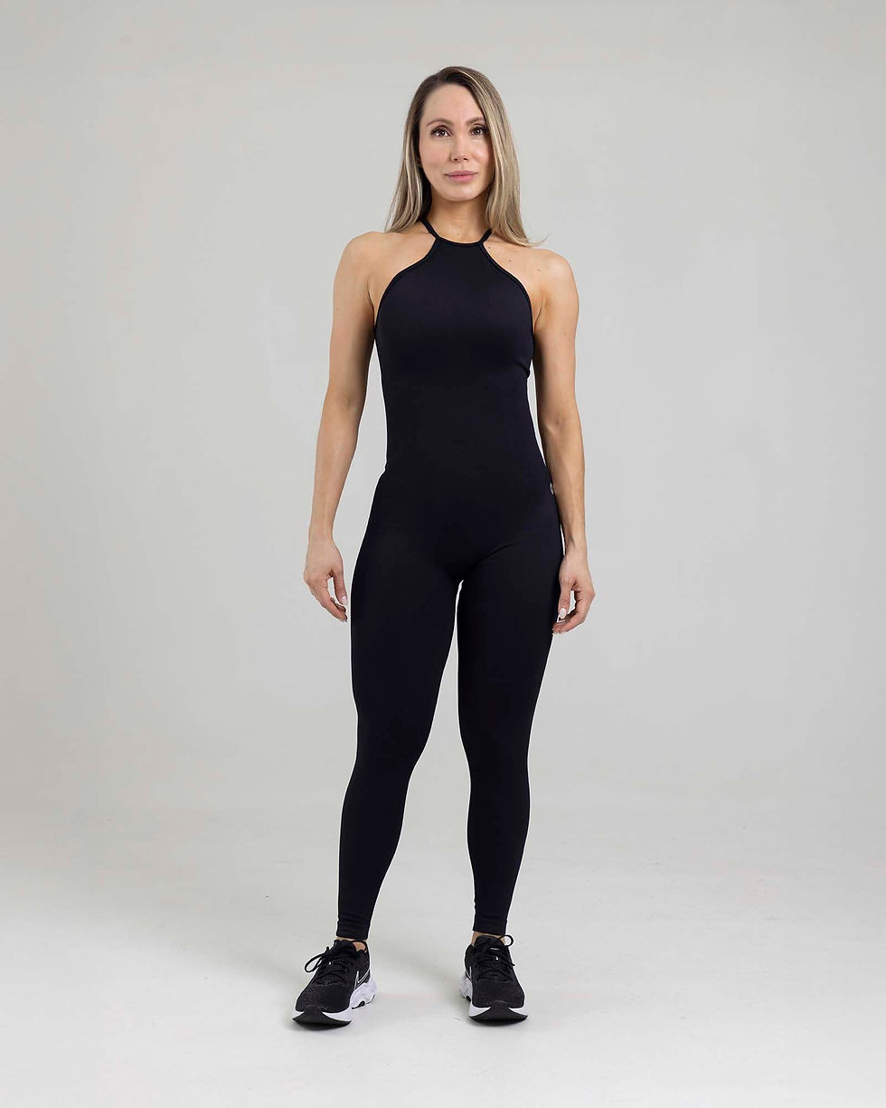 Miniatura: ENTERIZO LARGO ZIPPER SEAMLESS NEGRO TROPI (TROE02A)