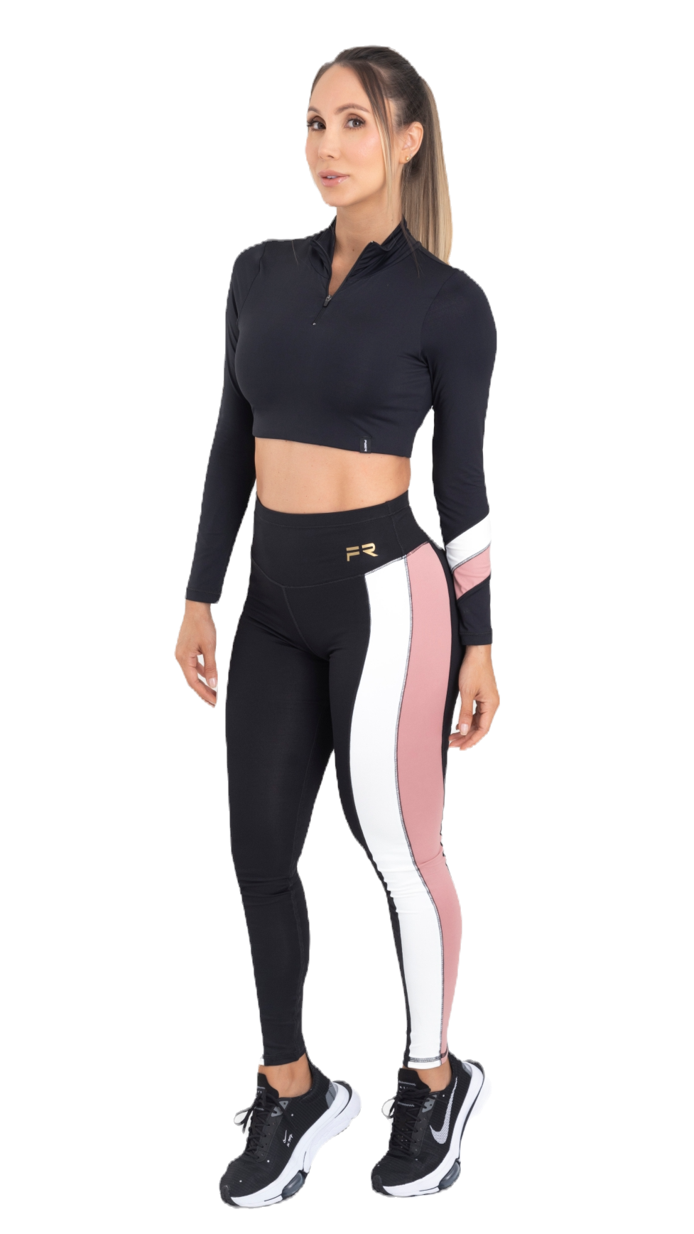 LEGGINS LATINA BREEZE - NEGRO / ROSA - BREL02A