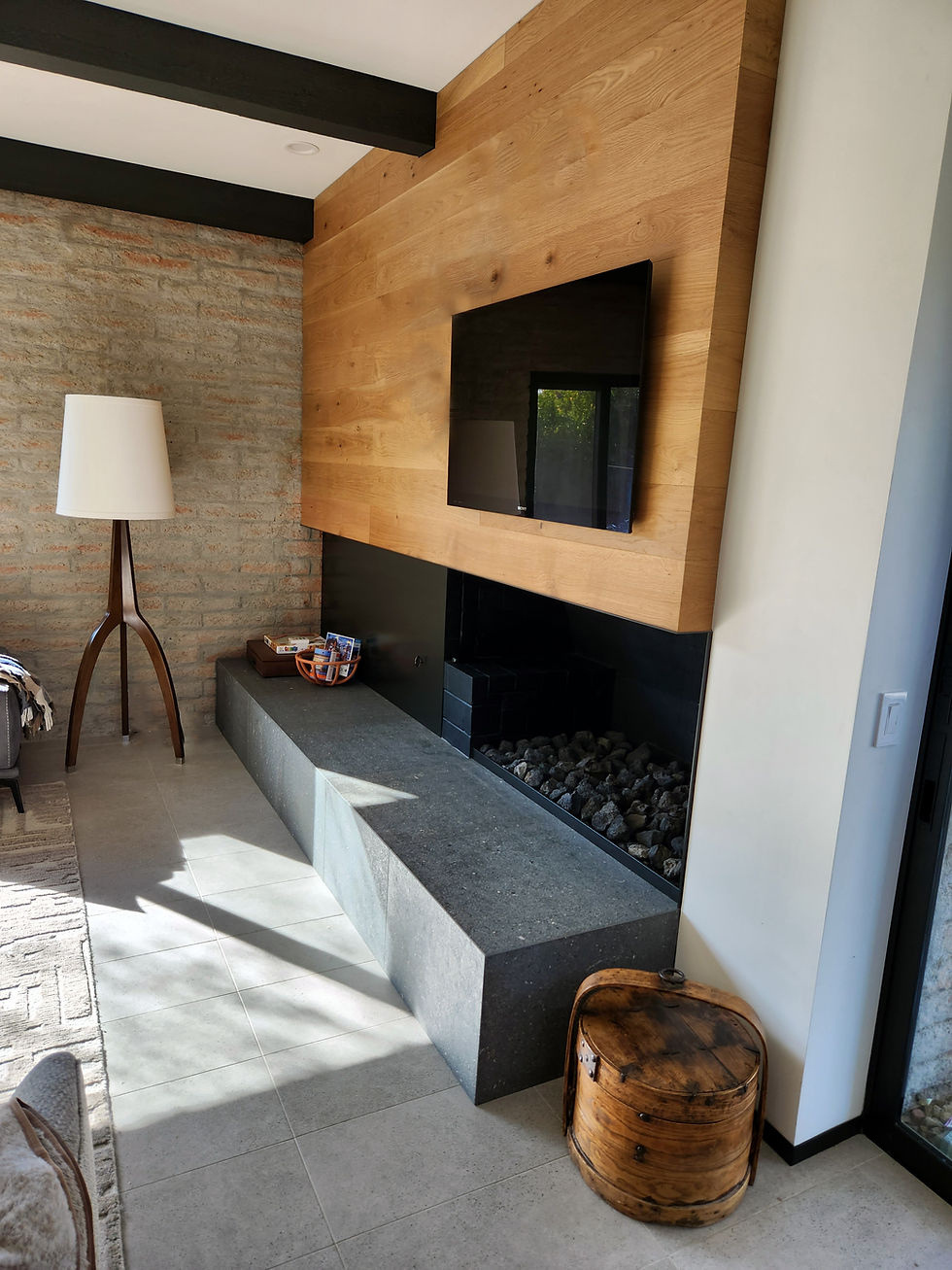 fireplace and media wall