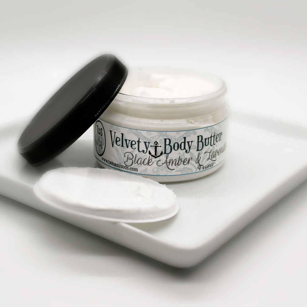 Thumbnail: Velvety body butter black amber & lavender 4 oz. Jar