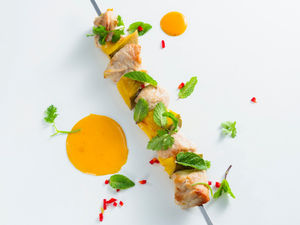 kalakutienos iešmeliai su mangais