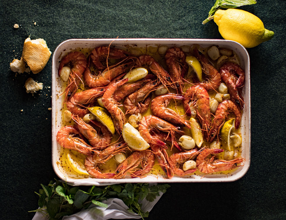 krevetės skardoje, Alfas Ivanauskas, receptai