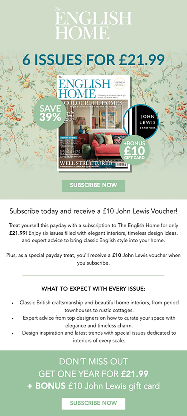 Spring 2025 campaign for The English Home