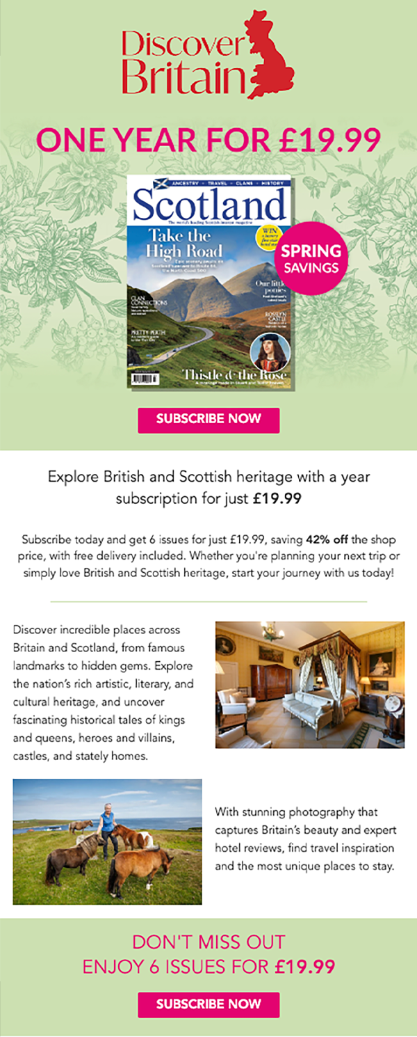 Spring 2025 campaign for Scotland Magazine