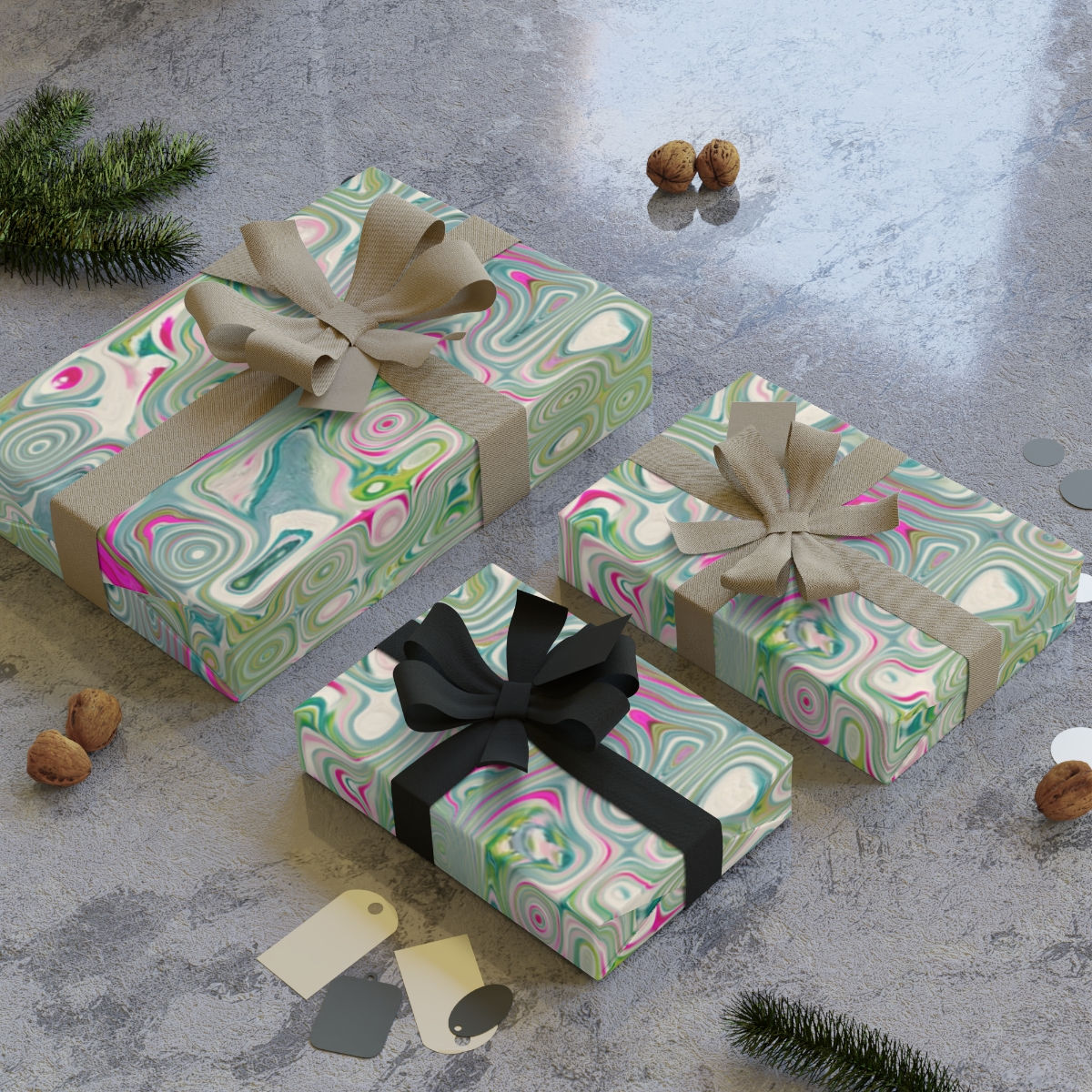 Ripple Candy Gift Wrapping Paper Rolls, 1pc