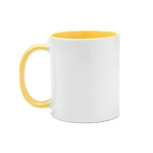 Miniatura: Caneca cerâmica com interior e alça coloridos