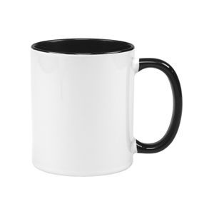 Miniatura: Caneca cerâmica com interior e alça coloridos