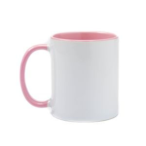 Miniatura: Caneca cerâmica com interior e alça coloridos