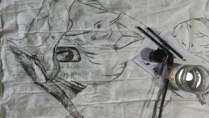 Les croqueurs ou les avaleurs, je n'ai pas encore décidé du titre de cette peinture en cours. 