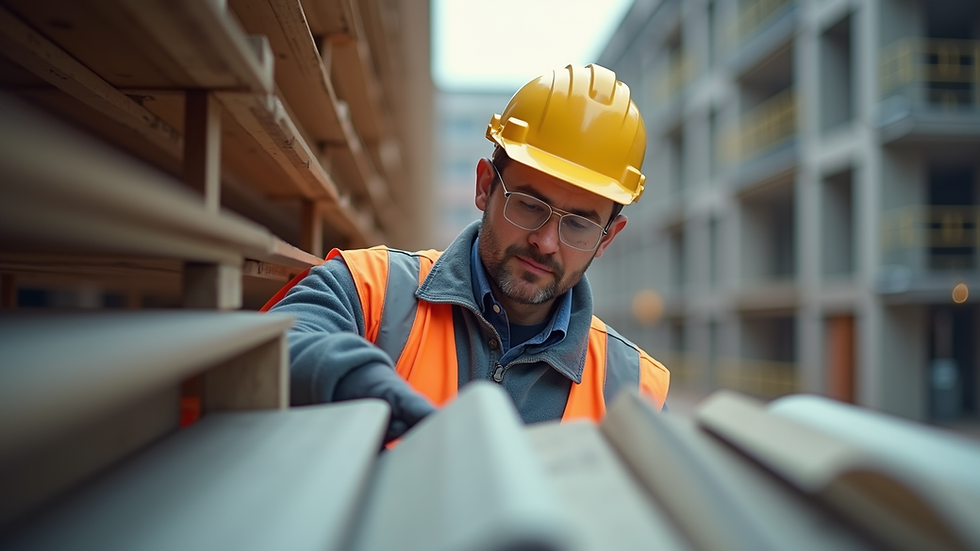Eye-level view of a professional inspector collecting building material samples