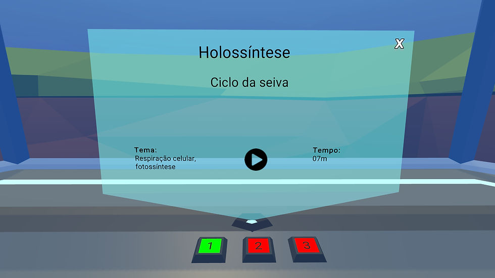 Level selection screen from the game Holossíntese, from Science Module 5 de Ciências