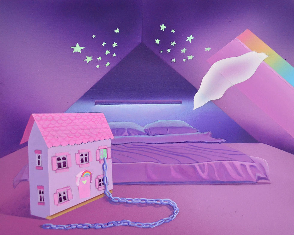 "Dollhouse in the Attic" 7 x 9 in. print