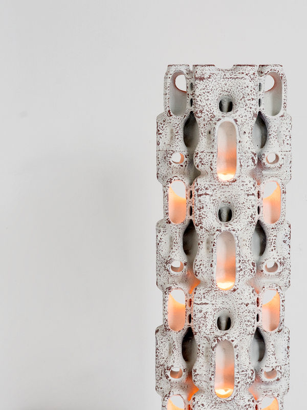 Oozy floor lamp, 3D printed in pla, pva, sand, Urban Stem collection by Rollo Studio