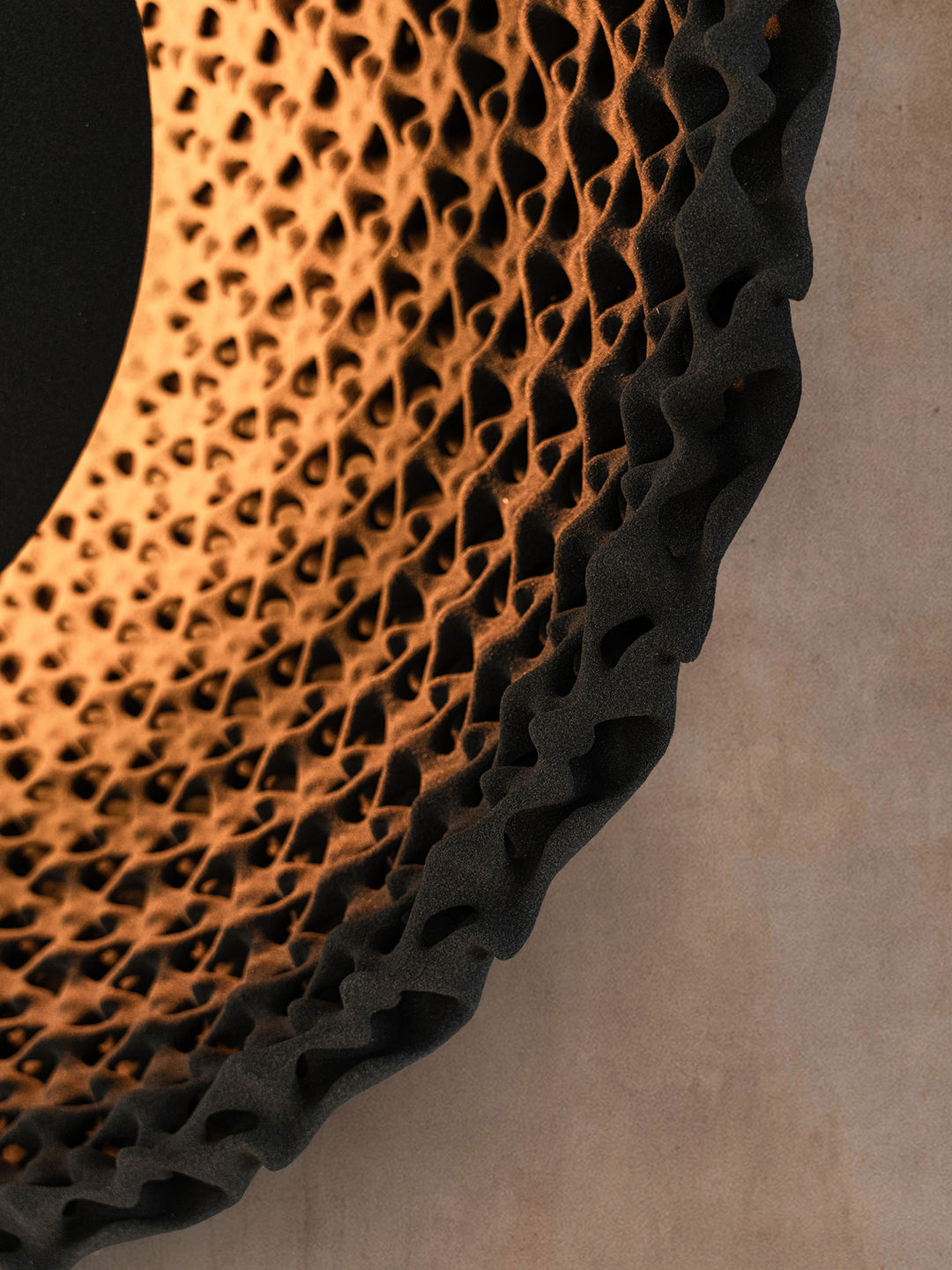 Sun V1 Wall Lamp, black quartz sand wall light by Rollo Studio, view 5