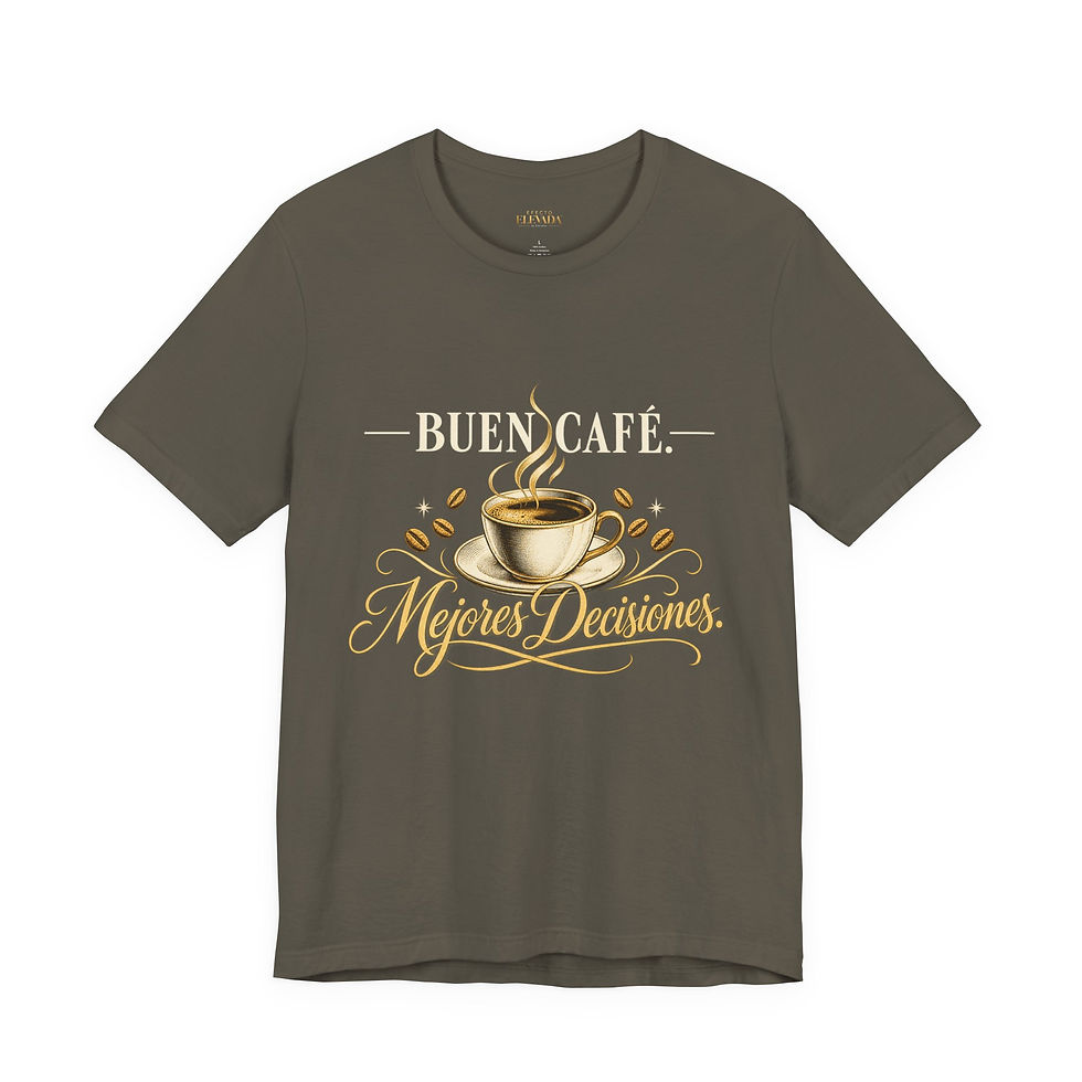 Miniatura: Coffee Cup Tee — "Buen Café, Mejores Despertar" Vintage Espresso Shirt