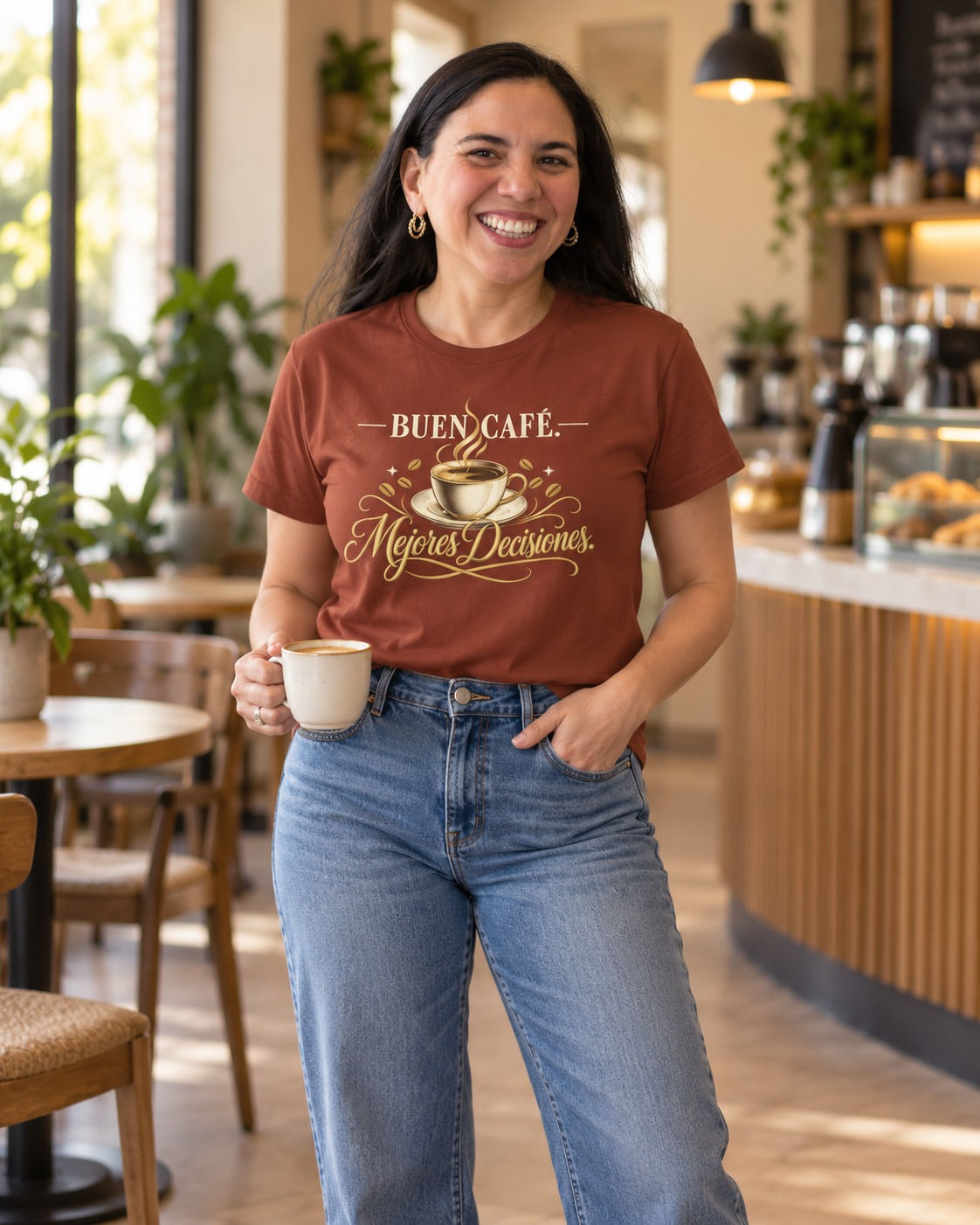 Coffee Cup Tee — "Buen Café, Mejores Despertar" Vintage Espresso Shirt